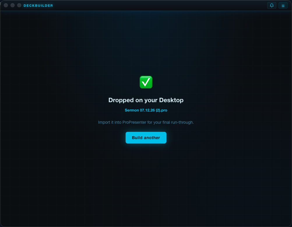 A finished file on your Desktop